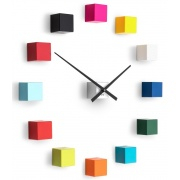 Nástěnné hodiny Designové nástěnné nalepovací hodiny Future Time FT3000MC Cubic multicolor