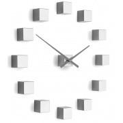 NÁSTĚNNÉ A STOLNÍ HODINY Designové nástěnné nalepovací hodiny Future Time FT3000SI Cubic silver