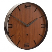 Nástěnné hodiny Designové nástěnné hodiny Future Time FT3010TT Flat walnut titanium 30cm