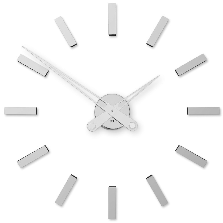 Designové nalepovací hodiny Future Time FT9600SI Modular chrome 60cm - doprava ZDARMA!